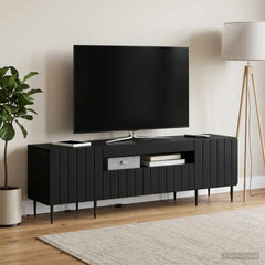 LED TV Cabinet ZWOLLE 153 x 35 x 43 cm Black