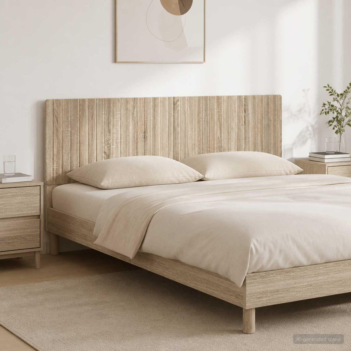 Wall-Mounted Headboard ZWOLLE Engineered Wood Width 200 cm Sonoma oak