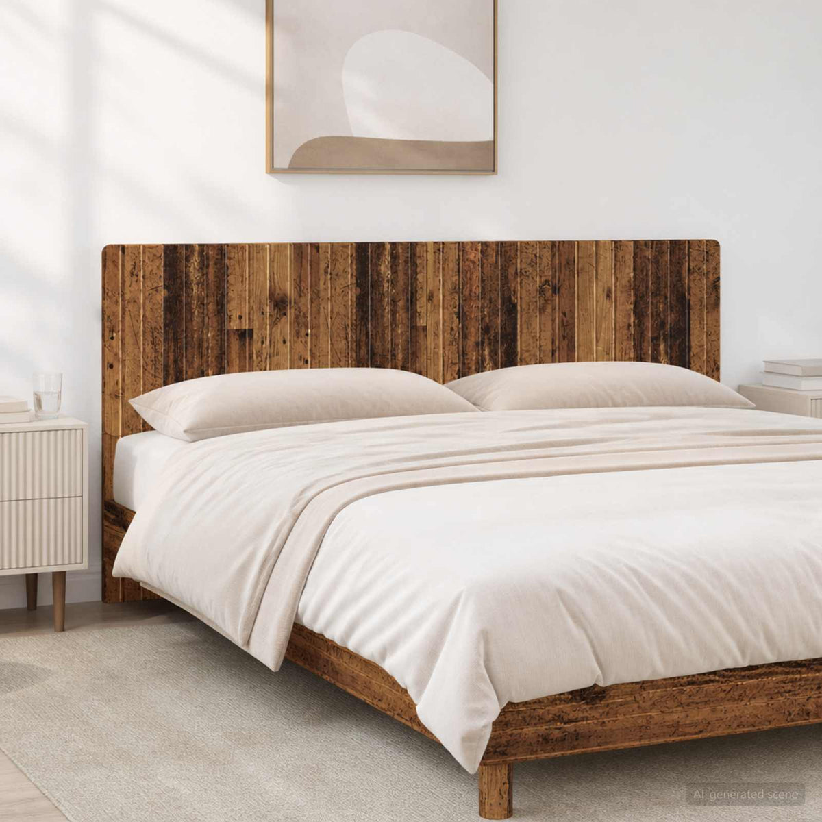 Wall-Mounted Headboard ZWOLLE Engineered Wood Width 200 cm Old wood