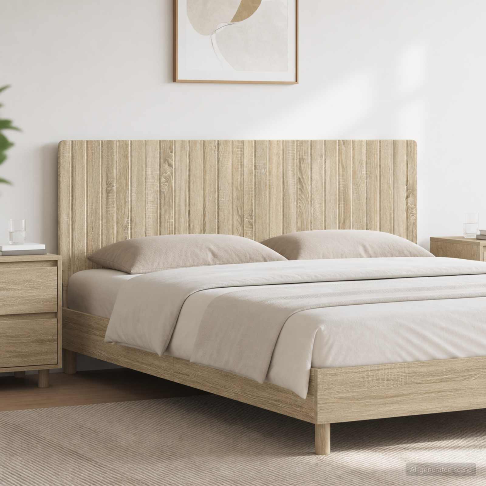 vidaXL Wall-Mounted Headboard ZWOLLE Sonoma Oak Engineered Wood 1