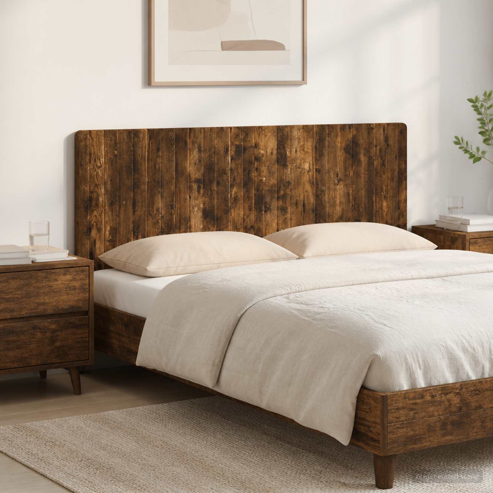 vidaXL Wall-Mounted Headboard ZWOLLE Smoked Oak Engineered Wood 1
