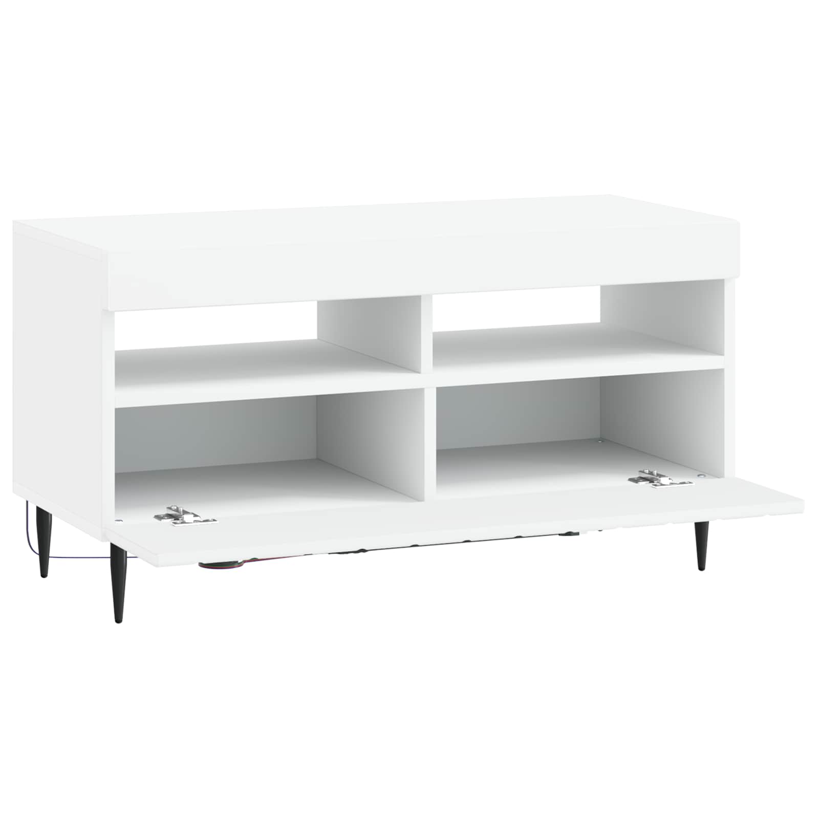 vidaXL LED TV Cabinet White Engineered Wood 5
