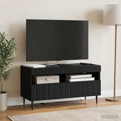 vidaXL LED TV Cabinet Black Engineered Wood 4