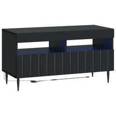 vidaXL LED TV Cabinet Black Engineered Wood 2