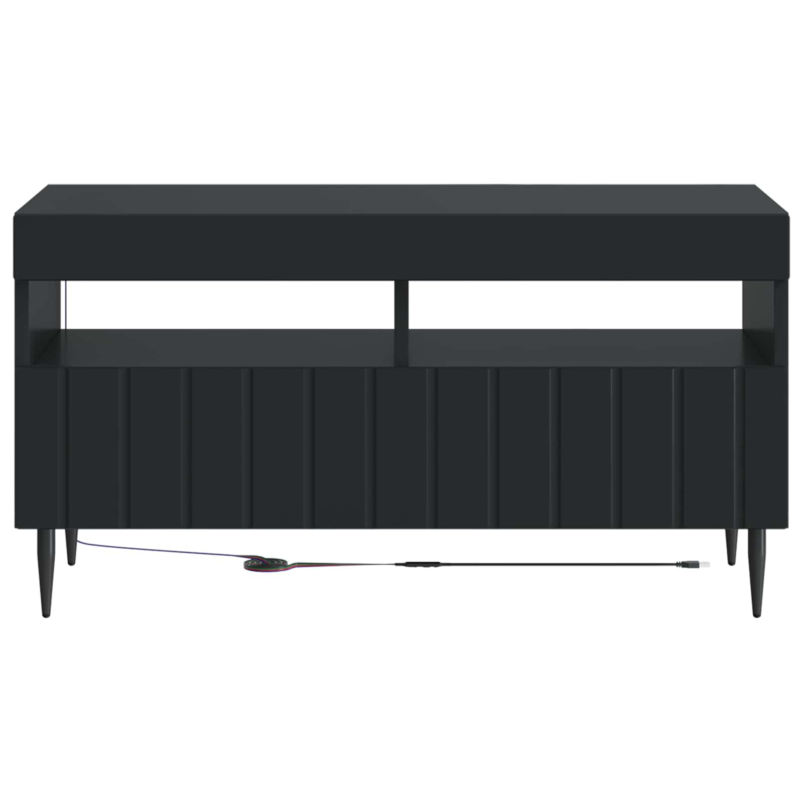 vidaXL LED TV Cabinet Black Engineered Wood 6