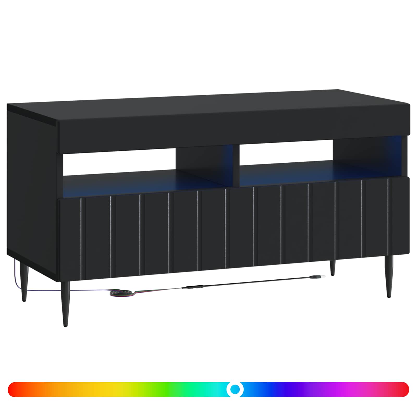 vidaXL LED TV Cabinet Black Engineered Wood 3