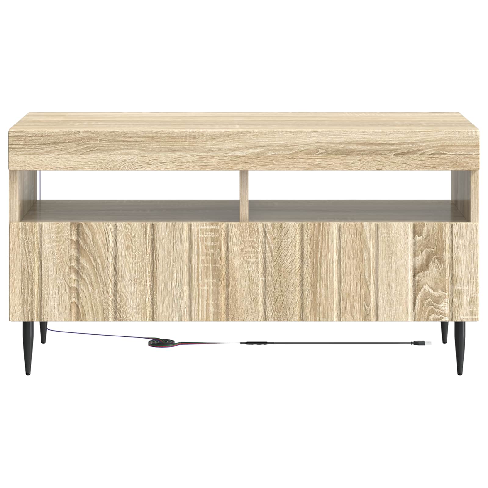 vidaXL LED TV Cabinet ZWOLLE Sonoma Oak Engineered Wood 6