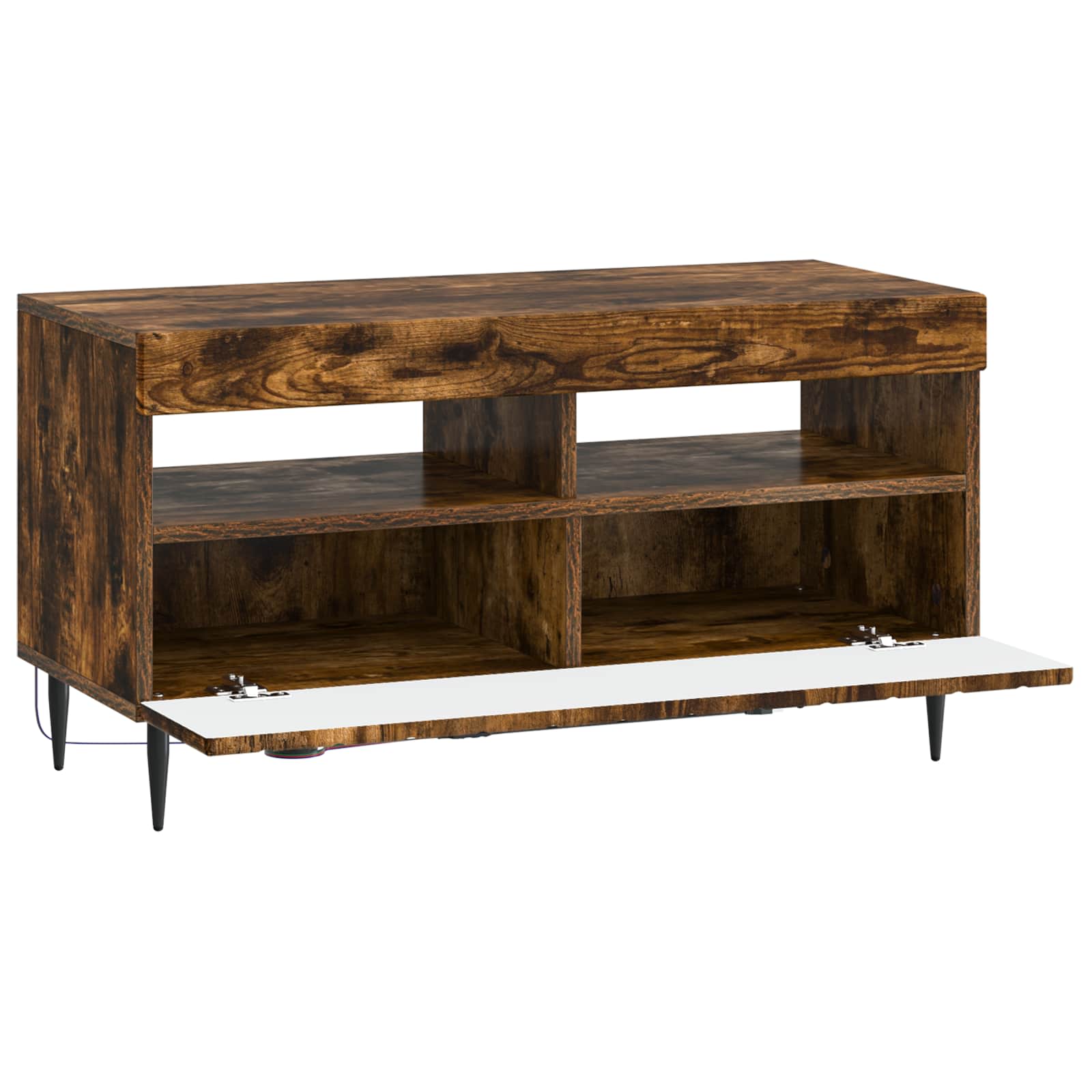 vidaXL LED TV Cabinet Smoked Oak Engineered Wood 5
