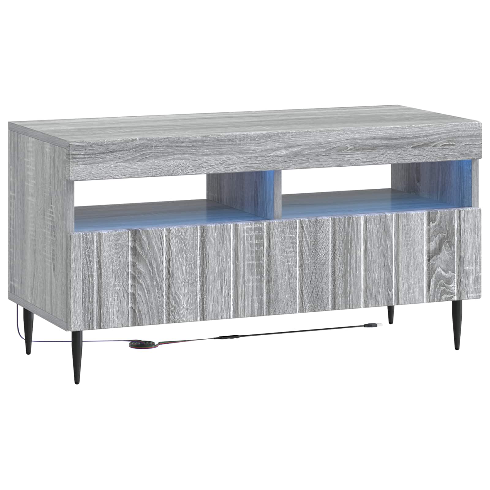 vidaXL LED TV Cabinet Grey Sonoma Engineered Wood 2