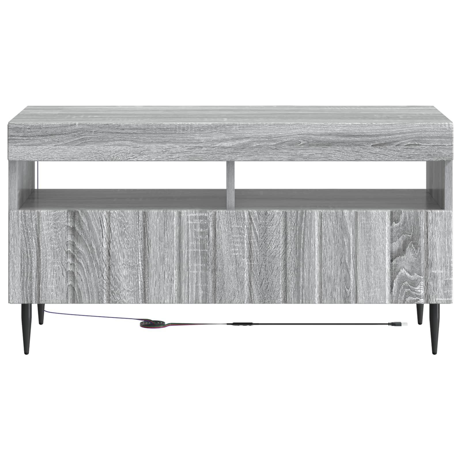 vidaXL LED TV Cabinet Grey Sonoma Engineered Wood 6