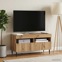vidaXL LED TV Cabinet Artisan Oak Engineered Wood 1