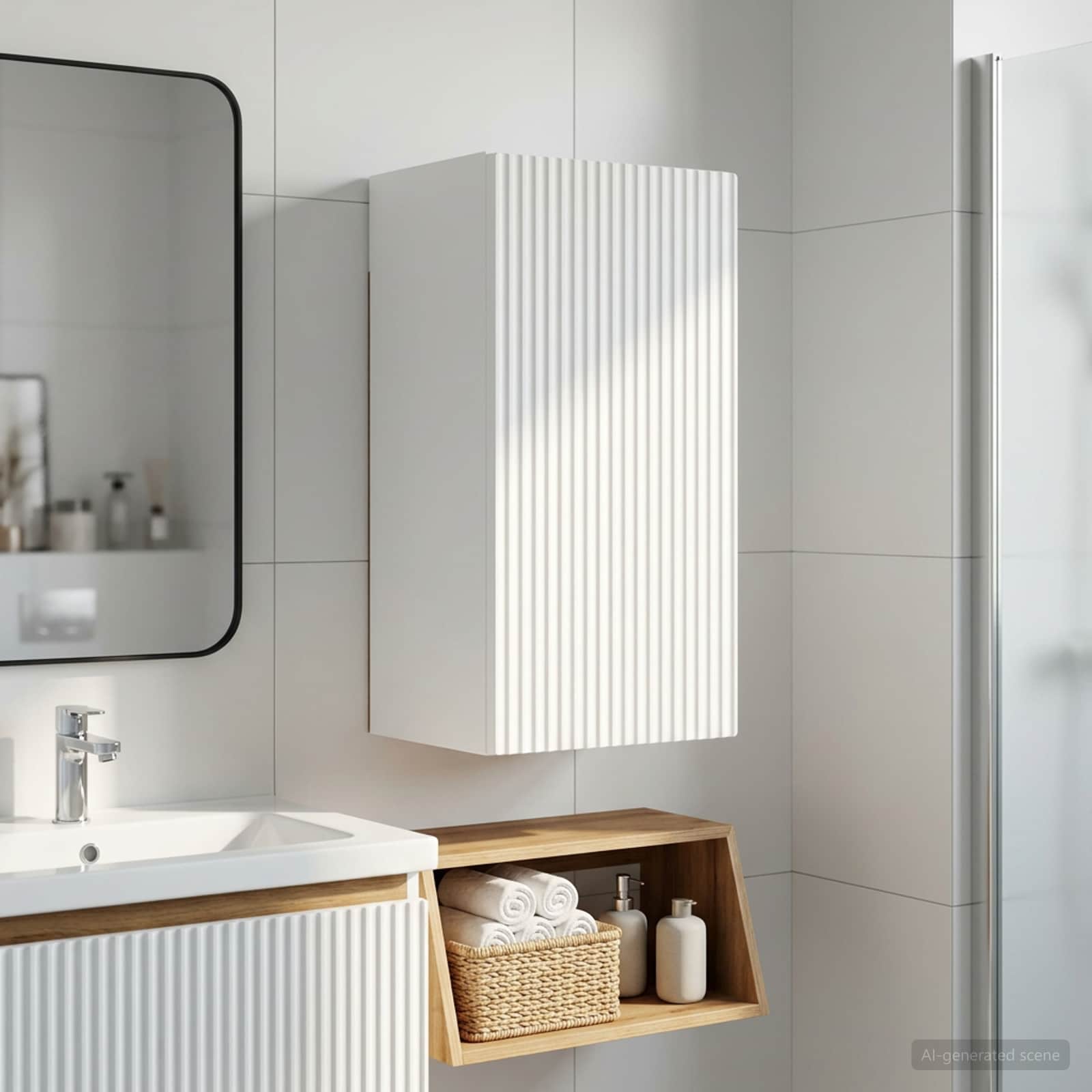 vidaXL Bathroom Wall Cabinet ARNHEM White 30 x 31 x 59 cm 1