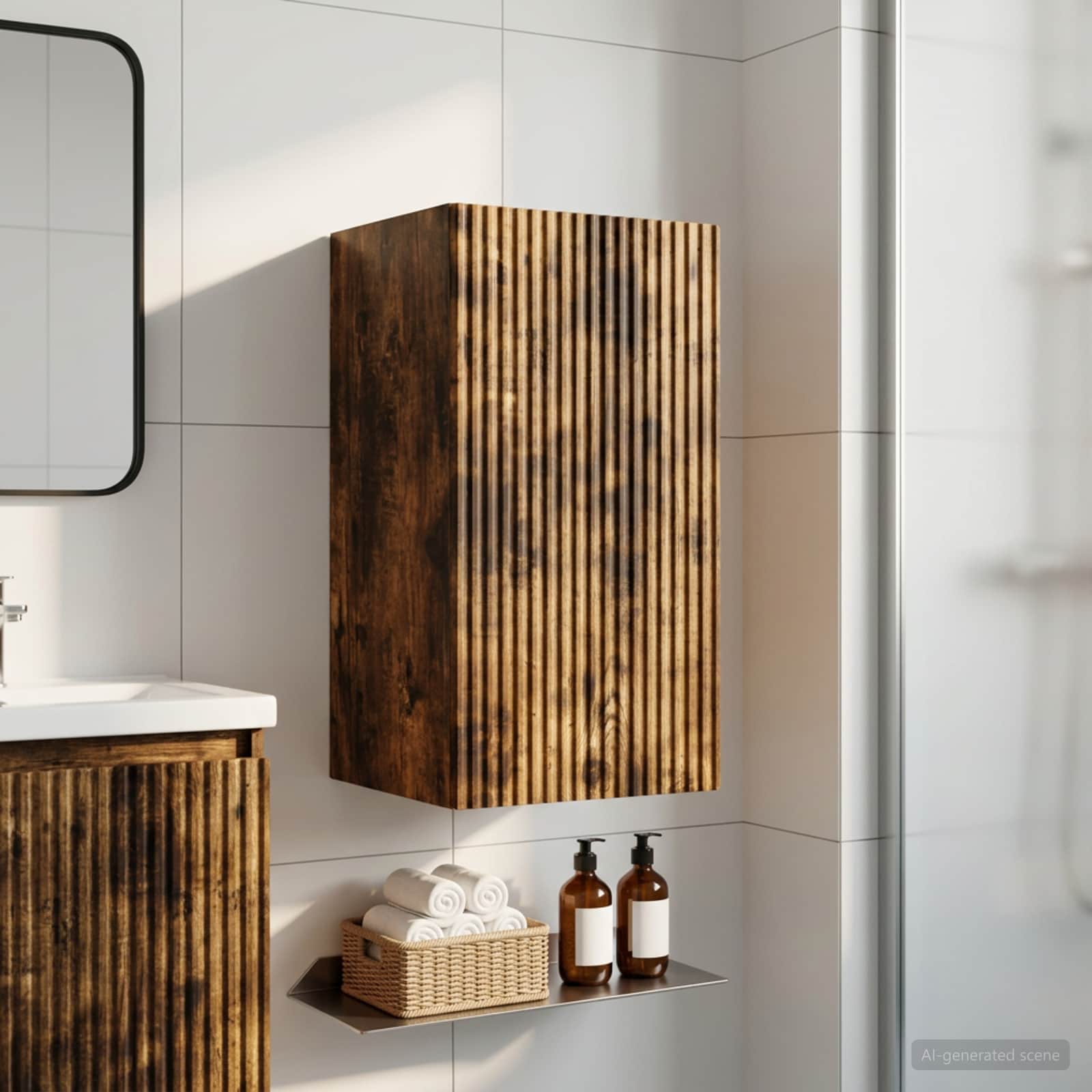 vidaXL Bathroom Wall Cabinet ARNHEM Smoked Oak 30 x 31 x 59 cm 1