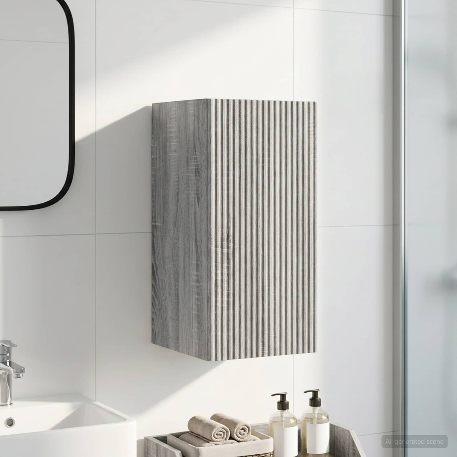 vidaXL Bathroom Wall Cabinet ARNHEM Grey Sonoma 30 x 31 x 59 cm 1