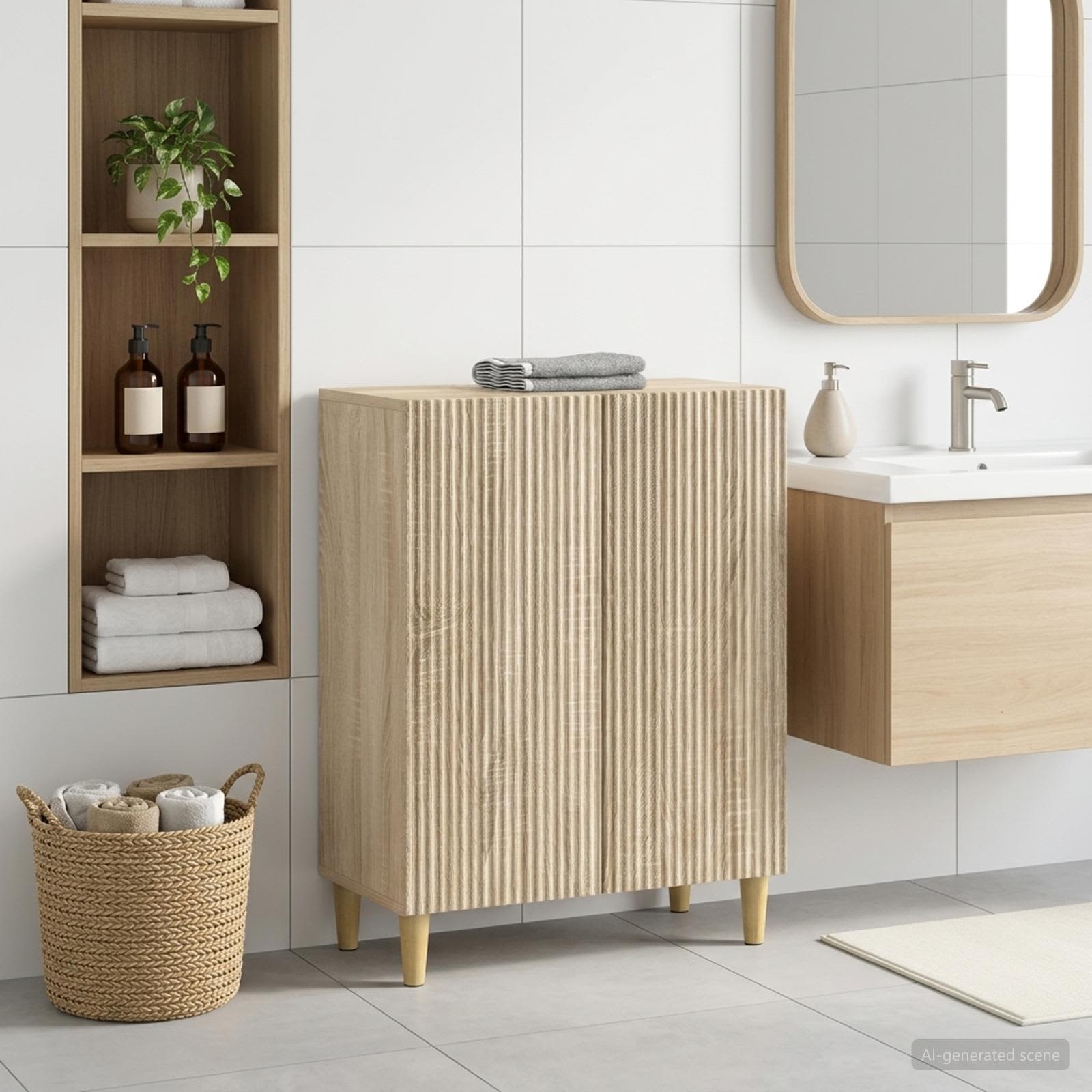 vidaXL Bathroom Storage Cainet ARNHEM Sonoma Oak 59.5 x 31 x 80 cm 1