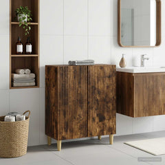 vidaXL Bathroom Storage Cainet ARNHEM Smoked Oak 59.5 x 31 x 80 cm 1