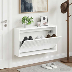 Wall-Mounted Shoe Cabinet ARNHEM 71 x 17 x 43 cm High gloss white
