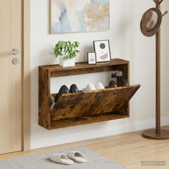 Wall-Mounted Shoe Cabinet ARNHEM 71 x 17 x 43 cm Smoked oak