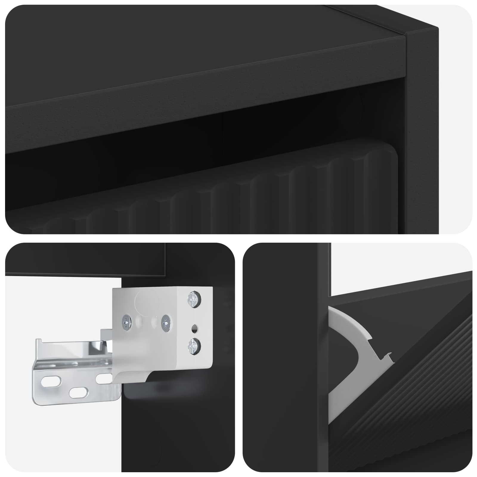 vidaXL Wall-Mounted Shoe Cabinet ARNHEM 71 x 17 x 86 cm Black 6