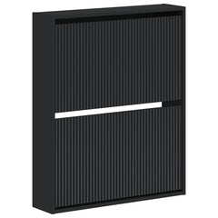 vidaXL Wall-Mounted Shoe Cabinet ARNHEM 71 x 17 x 86 cm Black 2