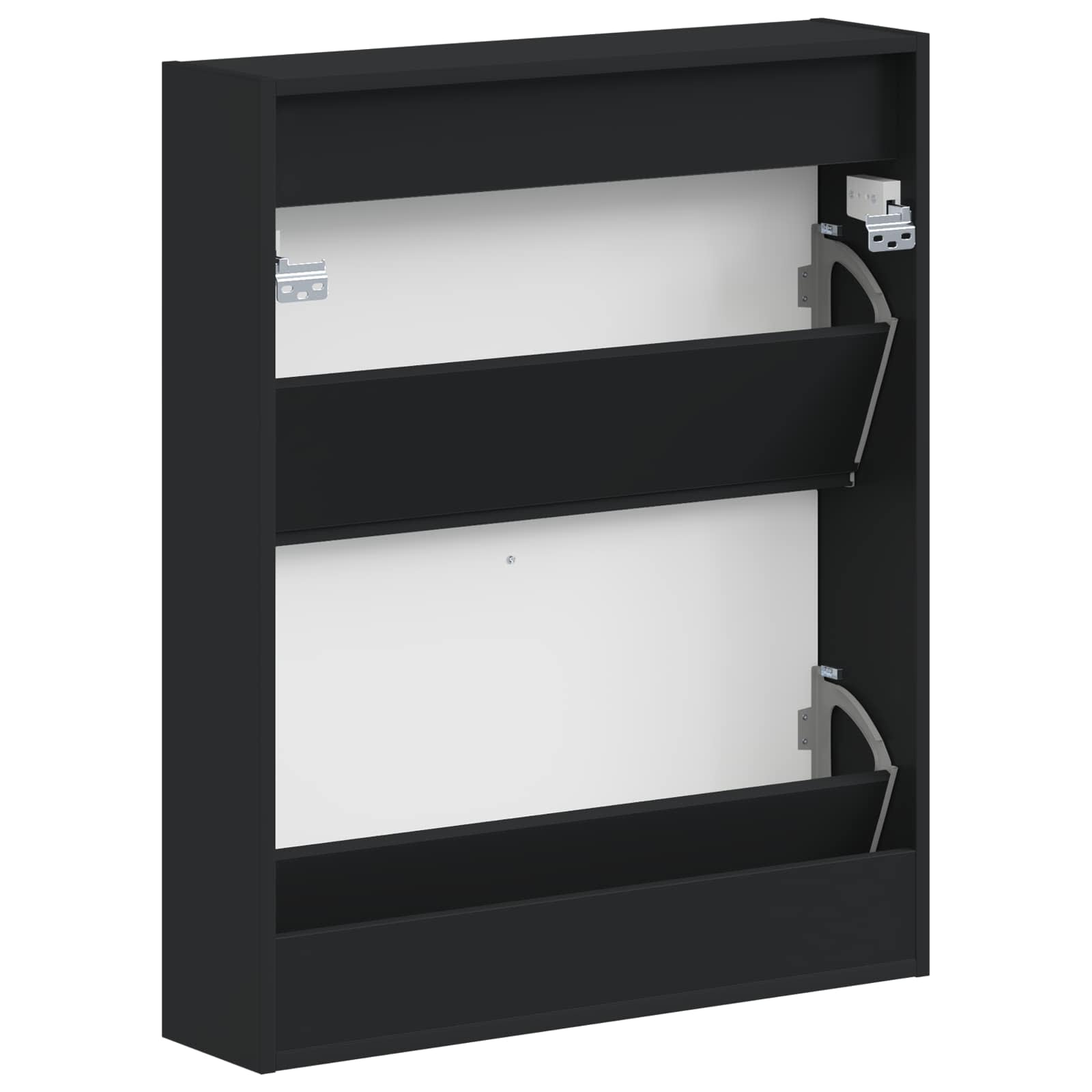 vidaXL Wall-Mounted Shoe Cabinet ARNHEM 71 x 17 x 86 cm Black 5
