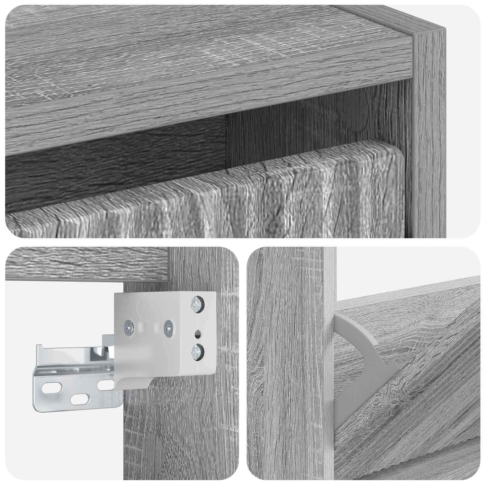 vidaXL Wall-Mounted Shoe Cabinet ARNHEM 71 x 17 x 86 cm Grey Sonoma 6