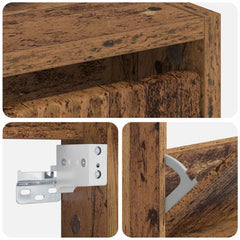 vidaXL Wall-Mounted Shoe Cabinet ARNHEM 71 x 17 x 86 cm Old Wood 6