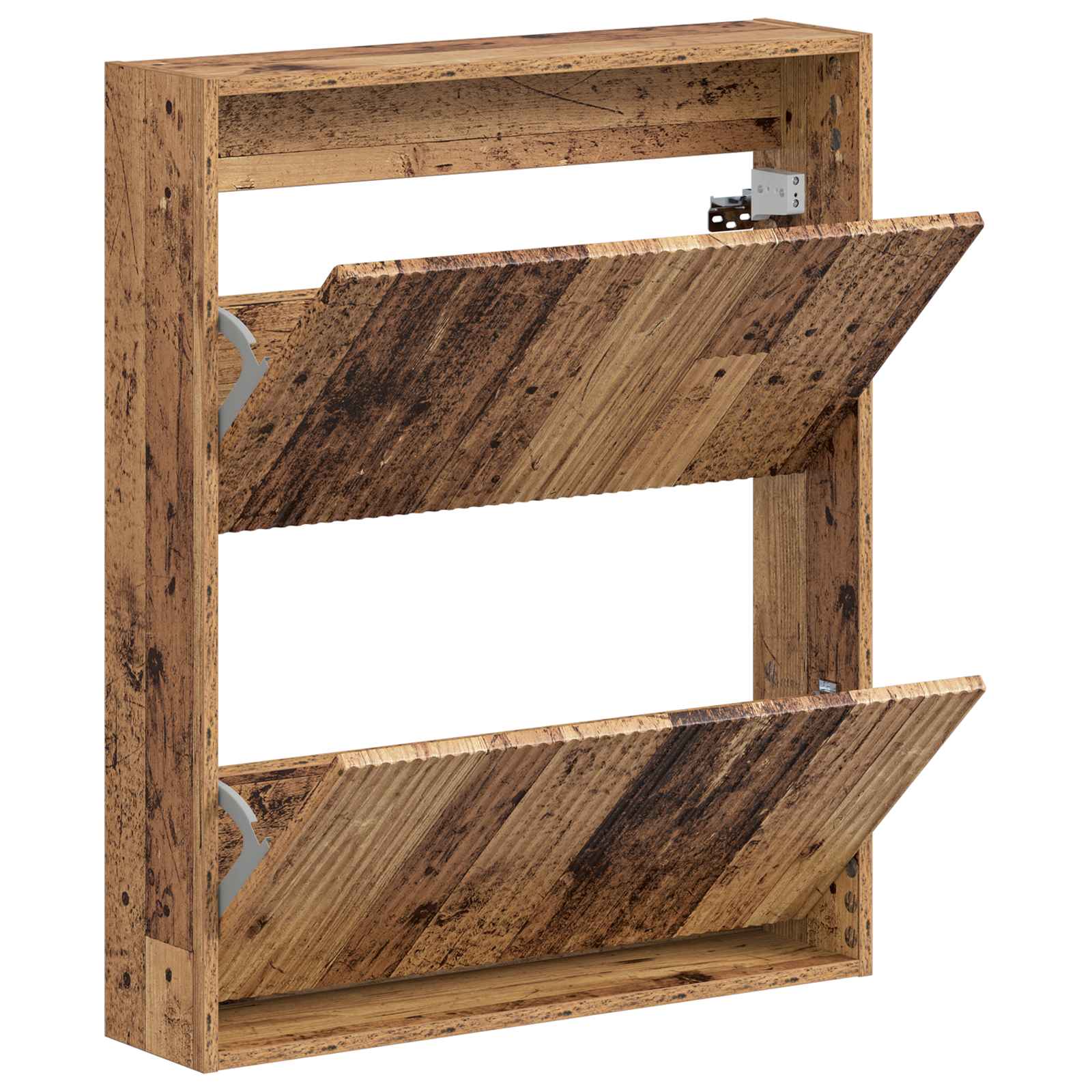 vidaXL Wall-Mounted Shoe Cabinet ARNHEM 71 x 17 x 86 cm Old Wood 3
