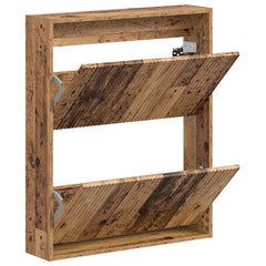 vidaXL Wall-Mounted Shoe Cabinet ARNHEM 71 x 17 x 86 cm Old Wood 3