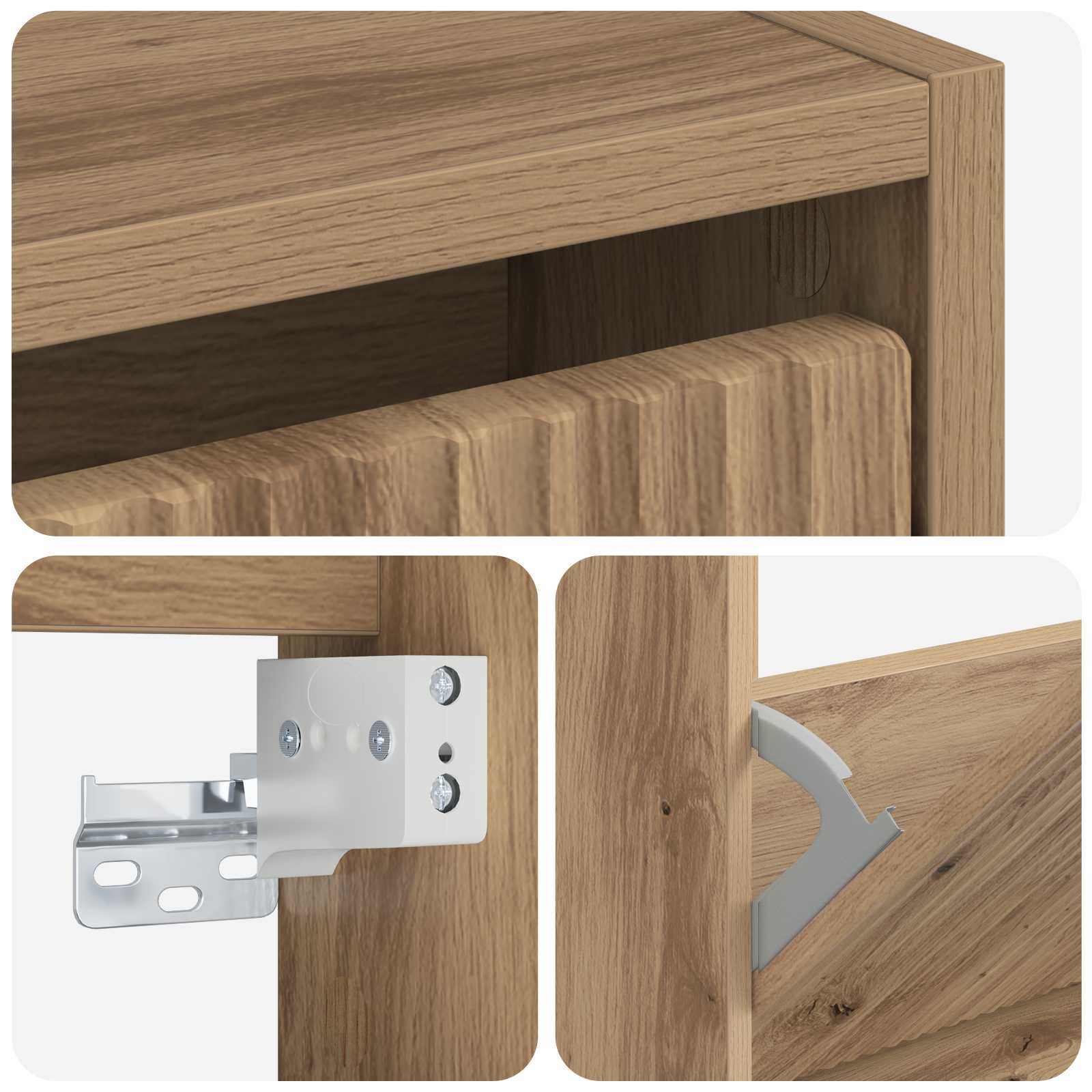 vidaXL Wall-Mounted Shoe Cabinet ARNHEM 71 x 17 x 86 cm Artisan Oak 6