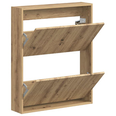 vidaXL Wall-Mounted Shoe Cabinet ARNHEM 71 x 17 x 86 cm Artisan Oak 3