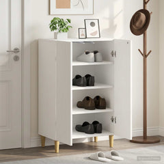 vidaXL Shoe Cabinet ARNHEM 59.5 x 39.5 x 90 cm Engineered Wood White 1