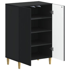 vidaXL Shoe Cabinet ARNHEM 59.5 x 39.5 x 90 cm Engineered Wood Black 3