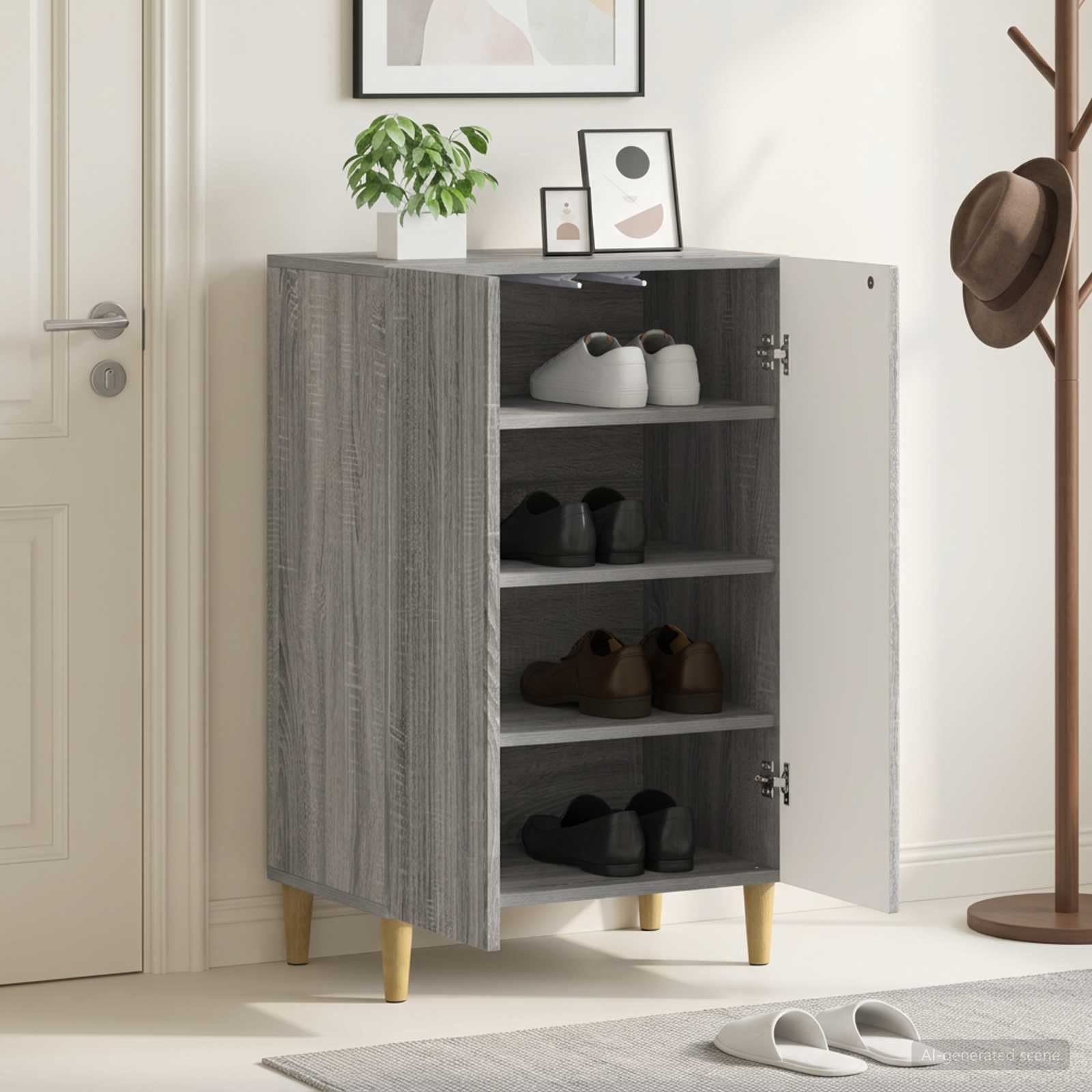 vidaXL Shoe Cabinet ARNHEM 59.5 x 39.5 x 90 cm Engineered Wood 1