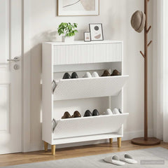 vidaXL Shoe Cabinet ARNHEM 78 x 24 x 103 cm Engineered Wood White 1
