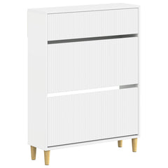 vidaXL Shoe Cabinet ARNHEM 78 x 24 x 103 cm Engineered Wood White 2