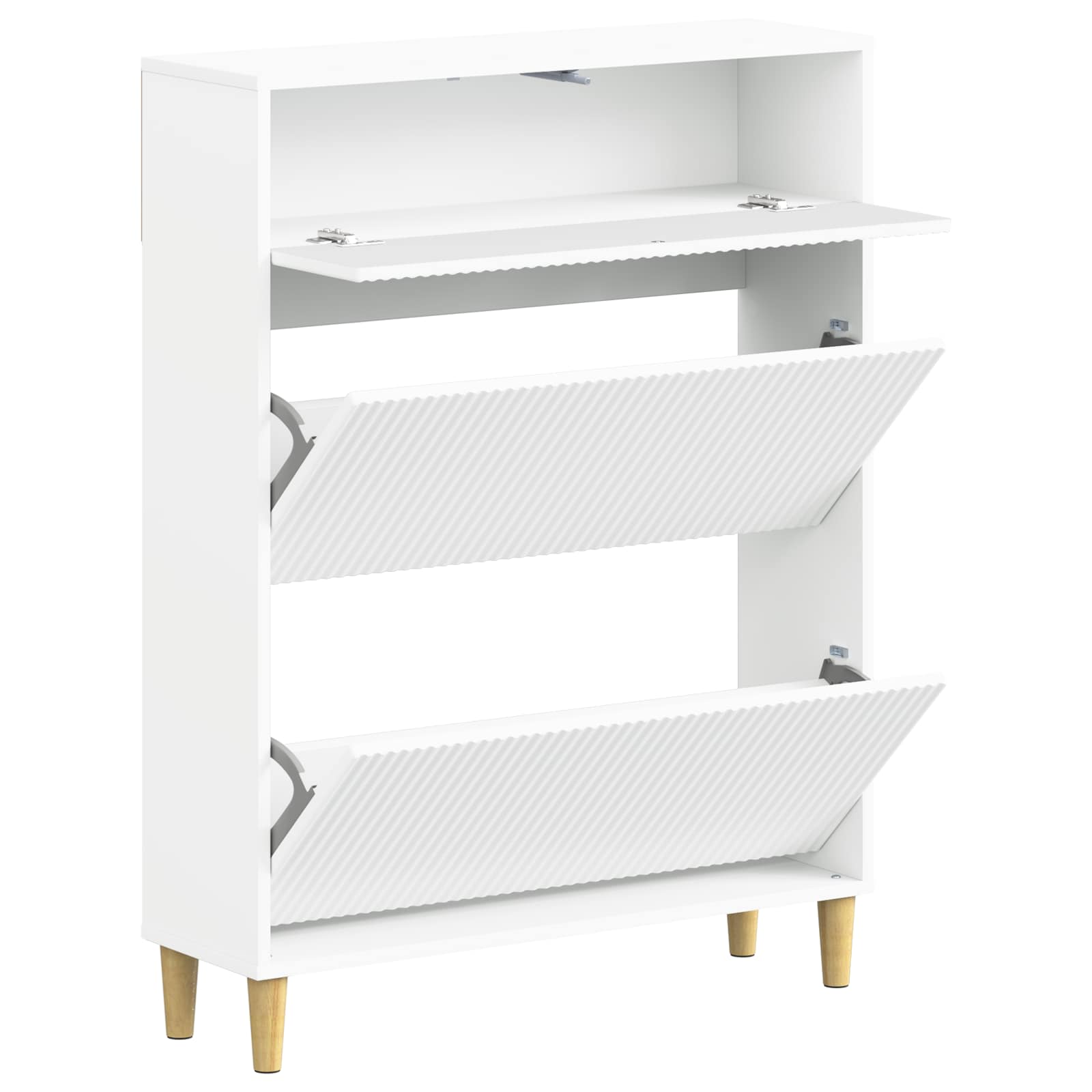 vidaXL Shoe Cabinet ARNHEM 78 x 24 x 103 cm Engineered Wood White 3