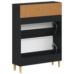 vidaXL Shoe Cabinet ARNHEM 78 x 24 x 103 cm Engineered Wood Black 6