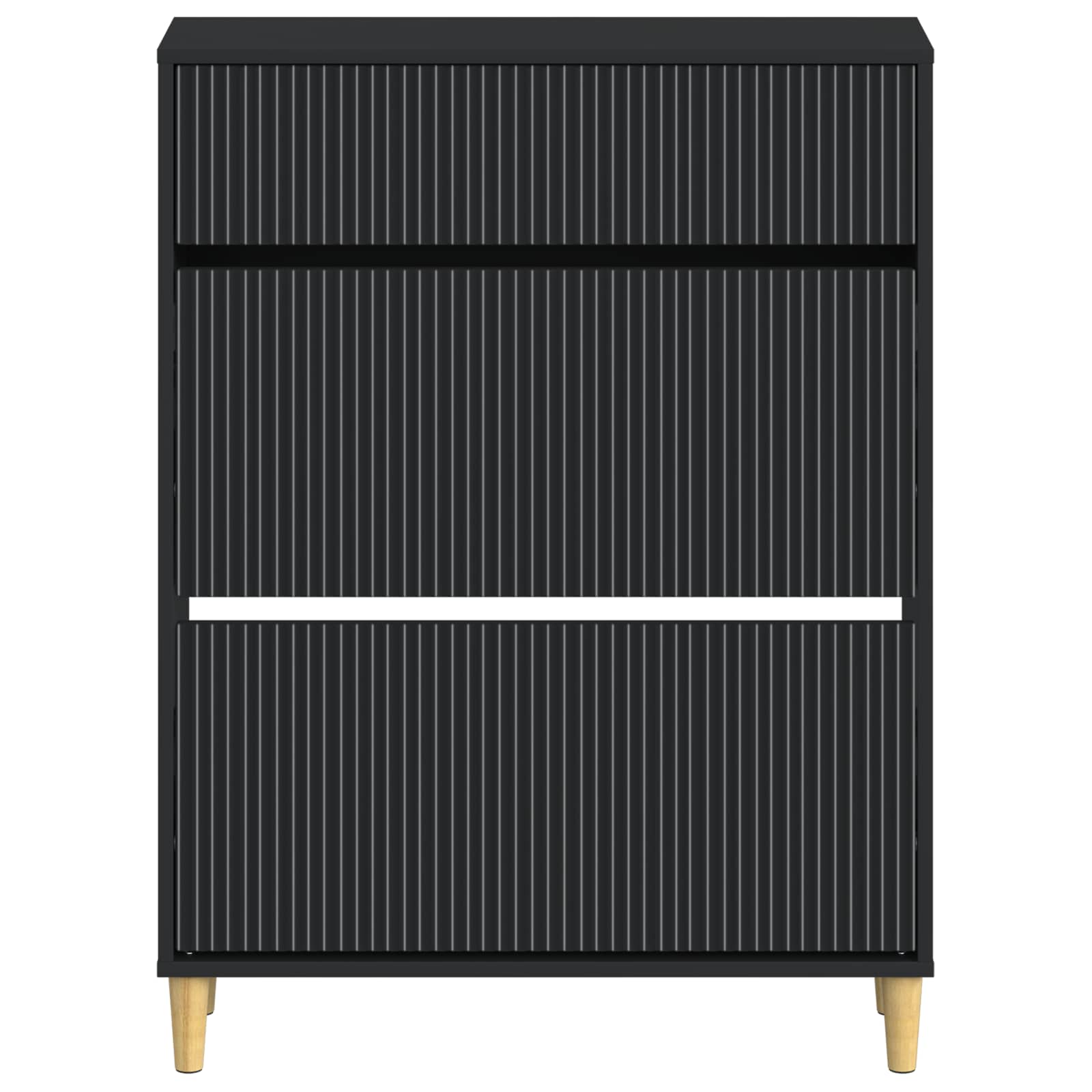 vidaXL Shoe Cabinet ARNHEM 78 x 24 x 103 cm Engineered Wood Black 4