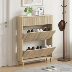 vidaXL Shoe Cabinet ARNHEM 78 x 24 x 103 cm Engineered Wood Sonoma Oak 1