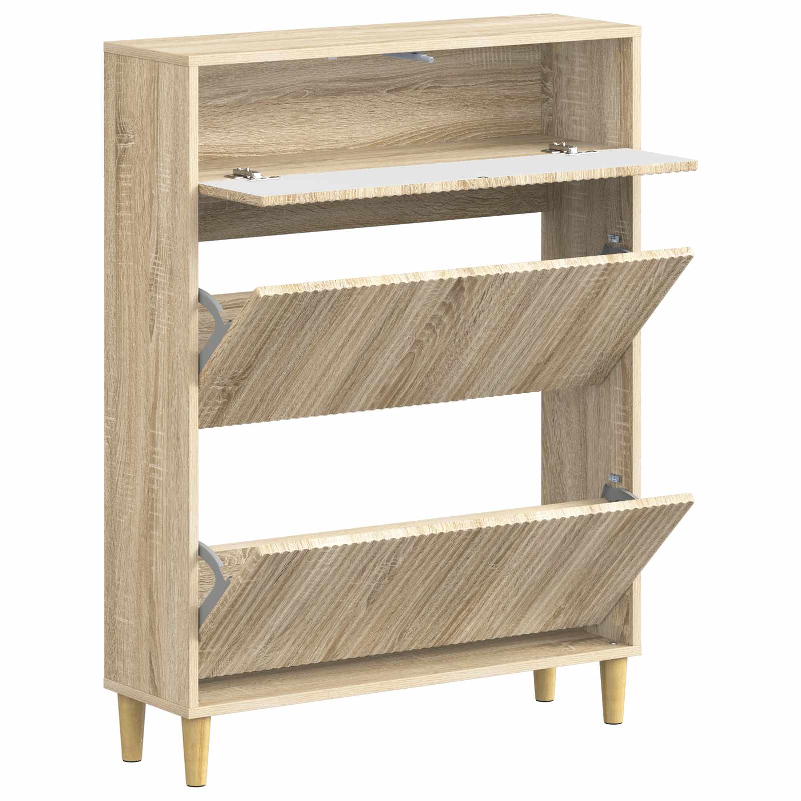 vidaXL Shoe Cabinet ARNHEM 78 x 24 x 103 cm Engineered Wood Sonoma Oak 3