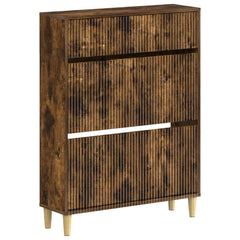 vidaXL Shoe Cabinet ARNHEM 78 x 24 x 103 cm Engineered Wood Smoked Oak 2