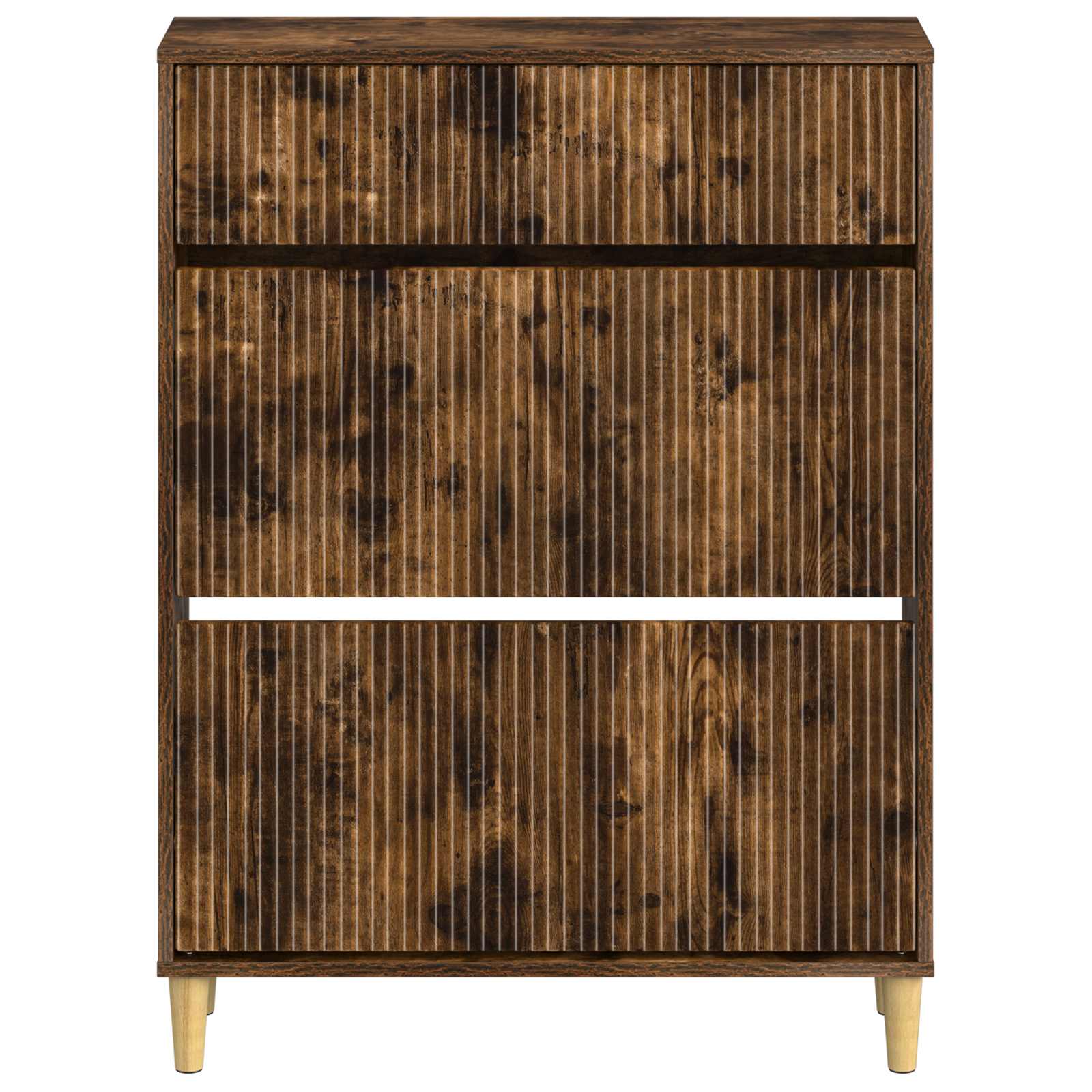 vidaXL Shoe Cabinet ARNHEM 78 x 24 x 103 cm Engineered Wood Smoked Oak 4