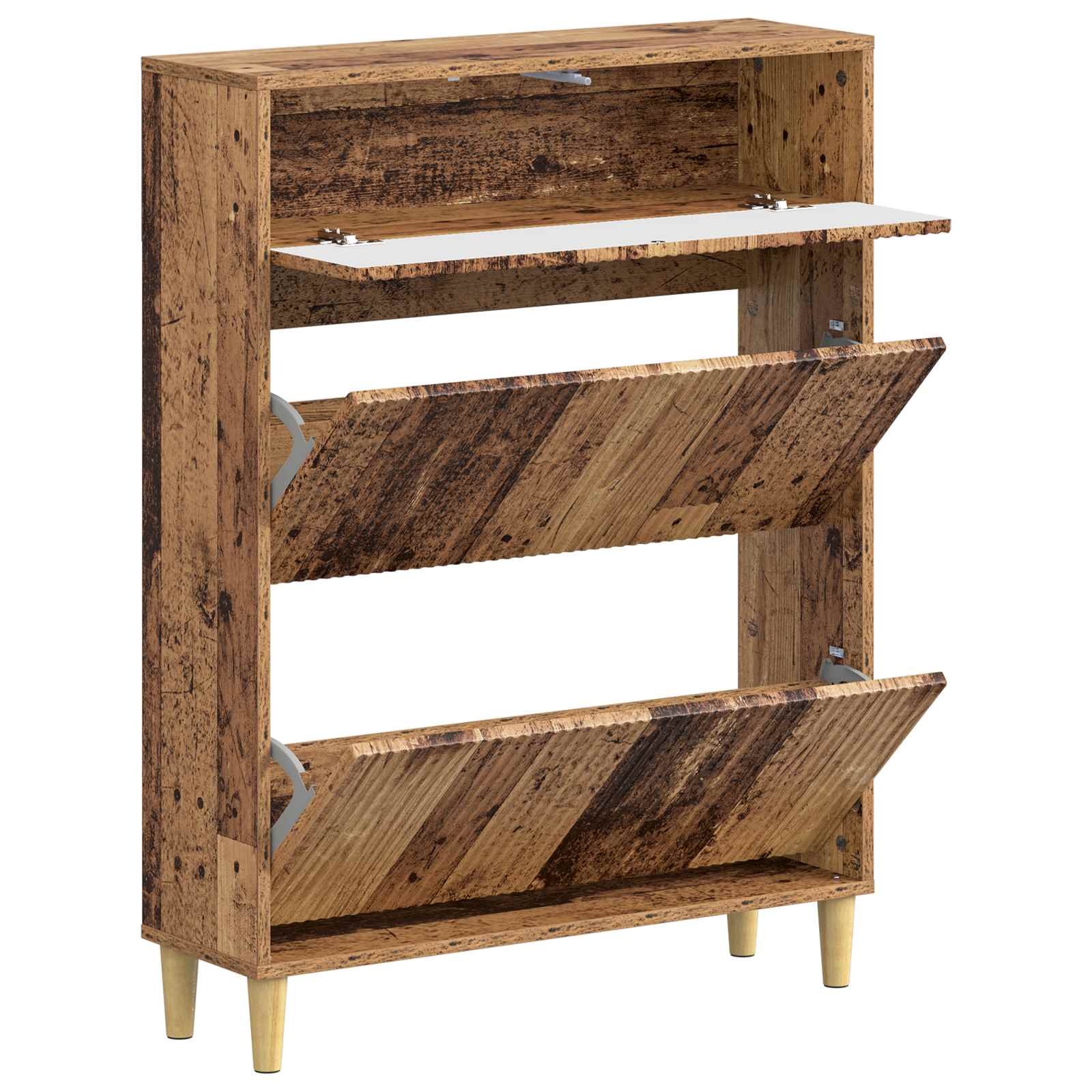 vidaXL Shoe Cabinet ARNHEM 78 x 24 x 103 cm Engineered Wood Old Wood 3