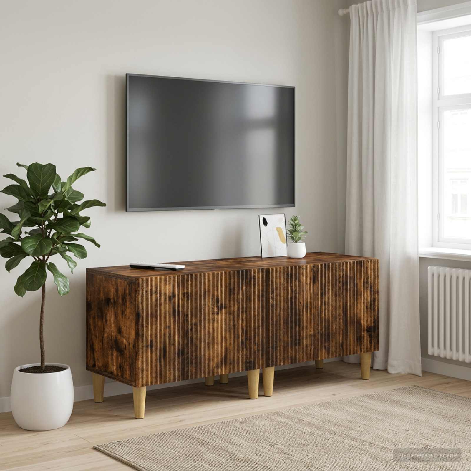 vidaXL TV Cabinet Smoked Oak Engineered Wood 1