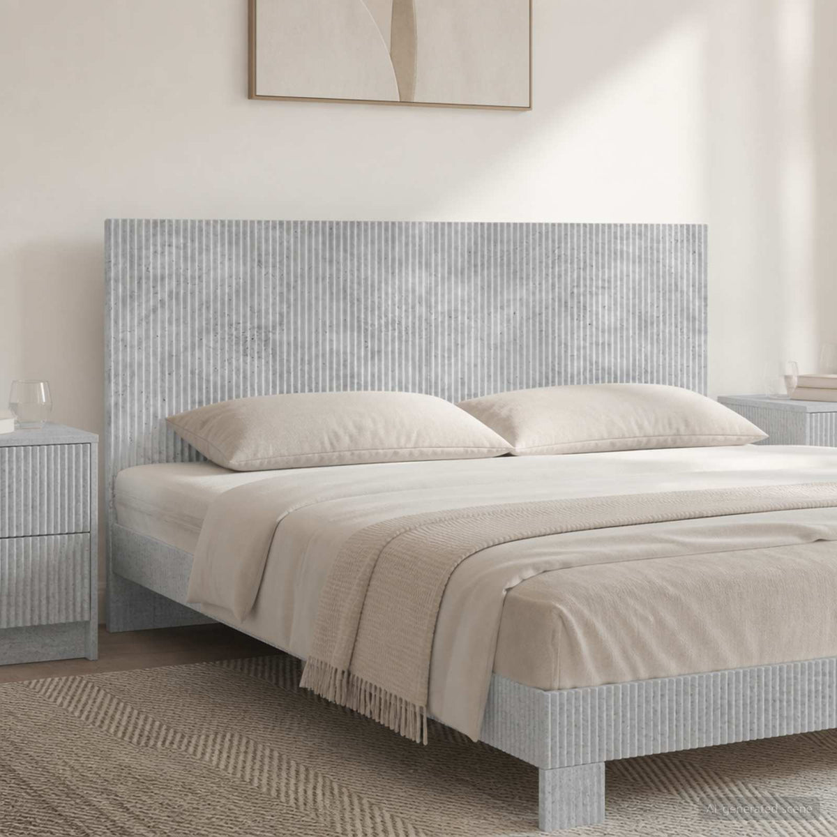 vidaXL Wall-Mounted Headboard ARNHEM Engineered Wood Width 140 cm