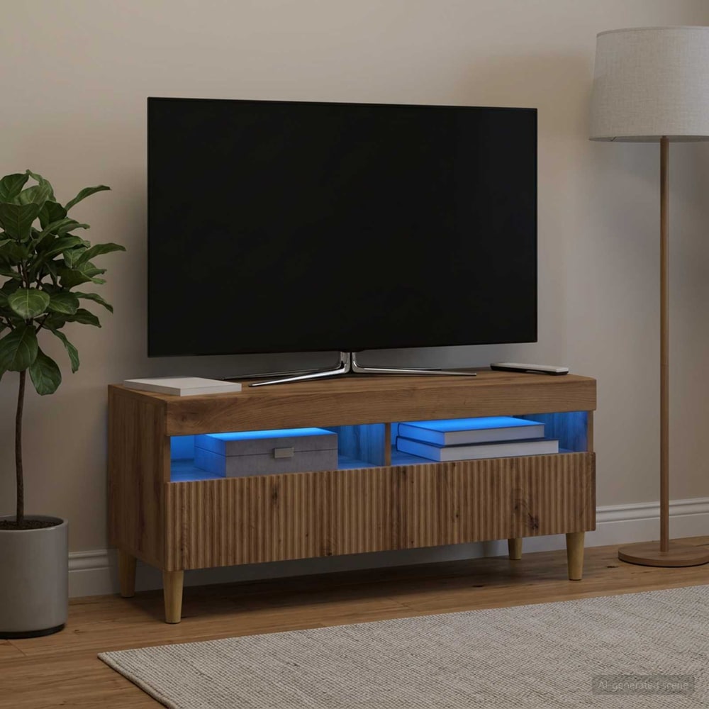 LED TV Cabinet ARNHEM 100 x 35 x 43 cm Artisan oak
