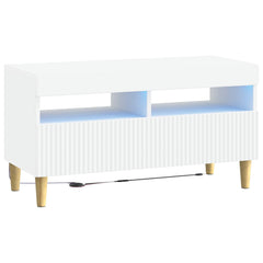 vidaXL LED TV Cabinet White Engineered Wood 2