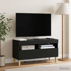 vidaXL LED TV Cabinet Black Engineered Wood 4