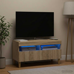 vidaXL LED TV Cabinet Sonoma Oak Engineered Wood 4